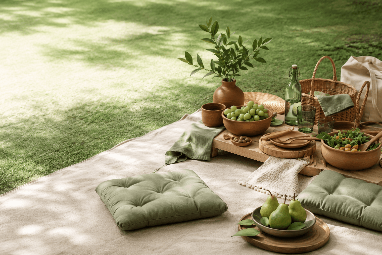 A Rootwell picnic set laid out on grass