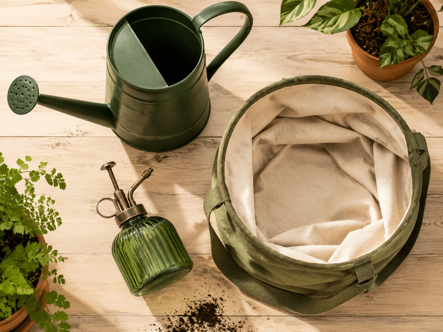 Watering Essentials — Watering can, Watering mister, Collapsible bucket