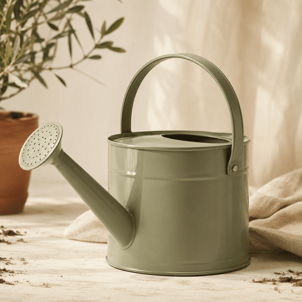 1.5 L Watering Can — 1.5 L metal watering can with rose